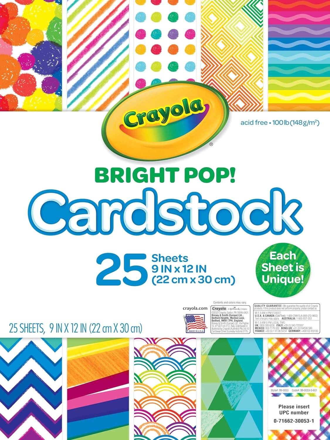 Crayola Bright Pop Cardstock 25ct CY99 - 0053 - Colorland Toys