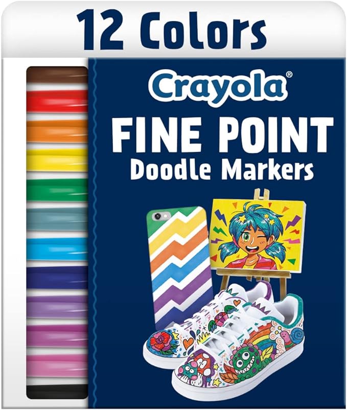 Crayola Doodle & Draw Fine Point Doodle Markers 12ct CY58 - 8312 - Colorland Toys