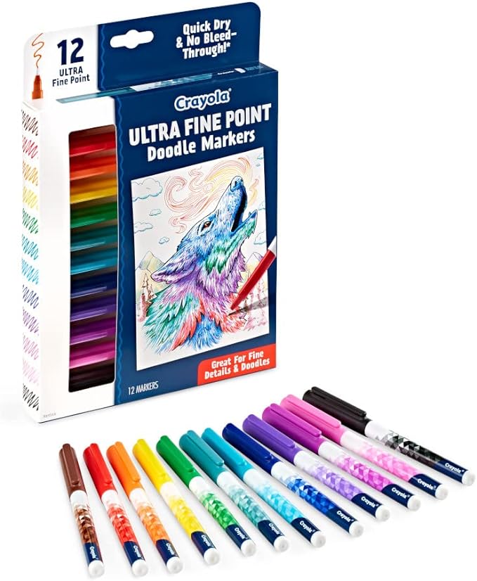 Crayola Doodle & Draw Ultra Fine Point Doodle Marker 12ct CY58 - 8313 - Colorland Toys