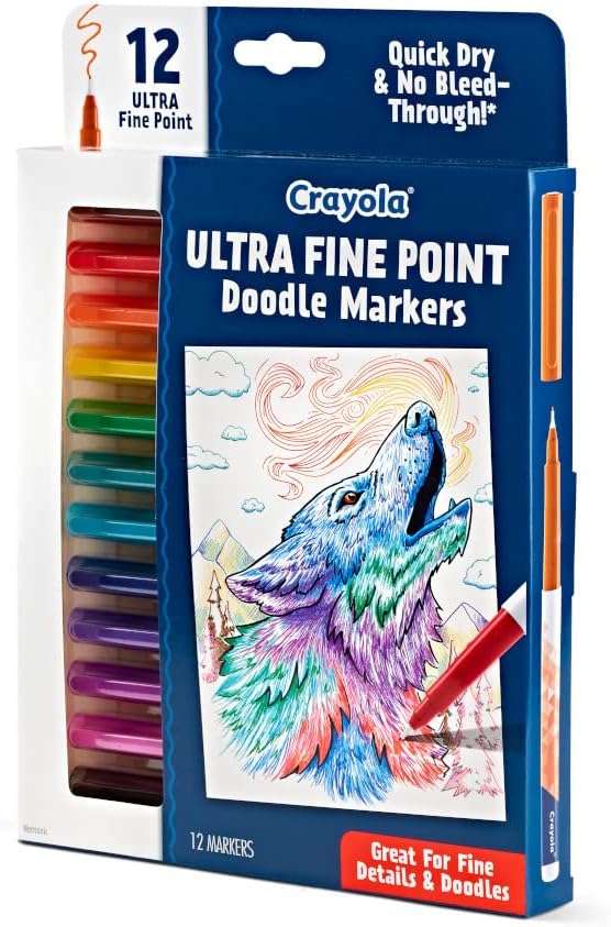 Crayola Doodle & Draw Ultra Fine Point Doodle Marker 12ct CY58 - 8313 - Colorland Toys
