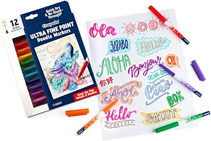 Crayola Doodle & Draw Ultra Fine Point Doodle Marker 12ct CY58-8313 — image 6
