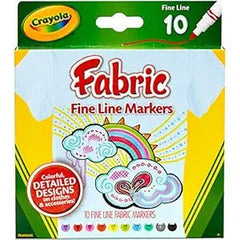 Crayola Fine Line Fabric Markers 10/Pkg 58 - 8626 - Colorland Toys