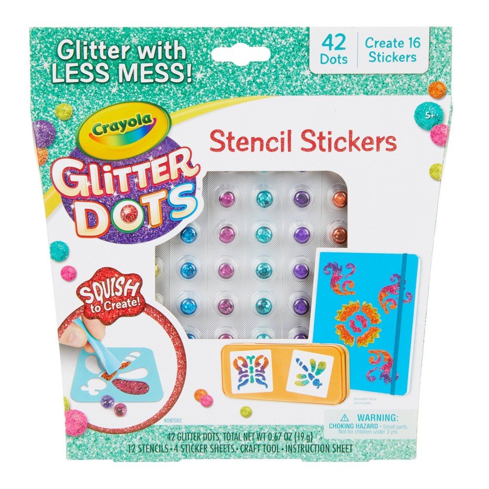 Crayola Glitter Dots Stencil Stickers 04 - 0628 - Colorland Toys