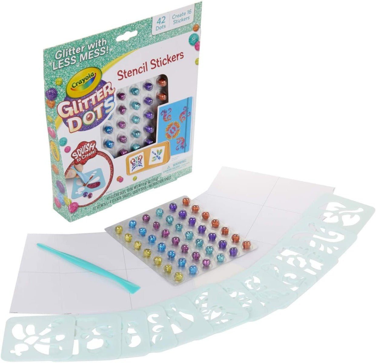 Crayola Glitter Dots Stencil Stickers 04 - 0628 - Colorland Toys