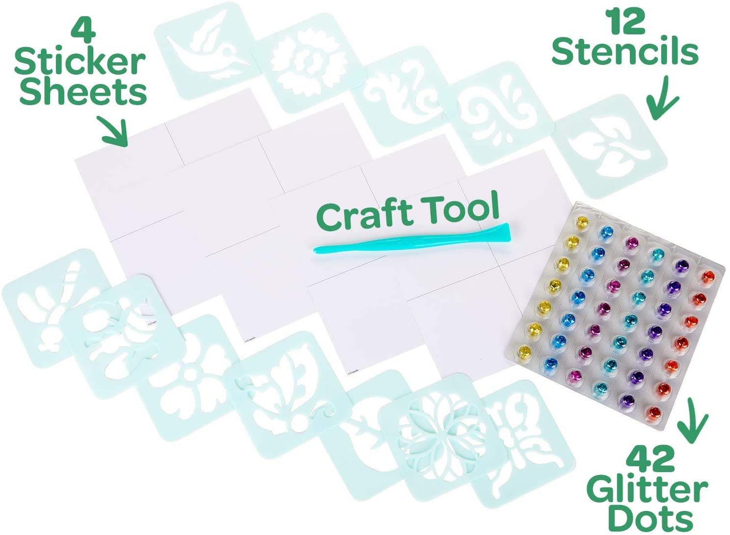 Crayola Glitter Dots Stencil Stickers 04 - 0628 - Colorland Toys