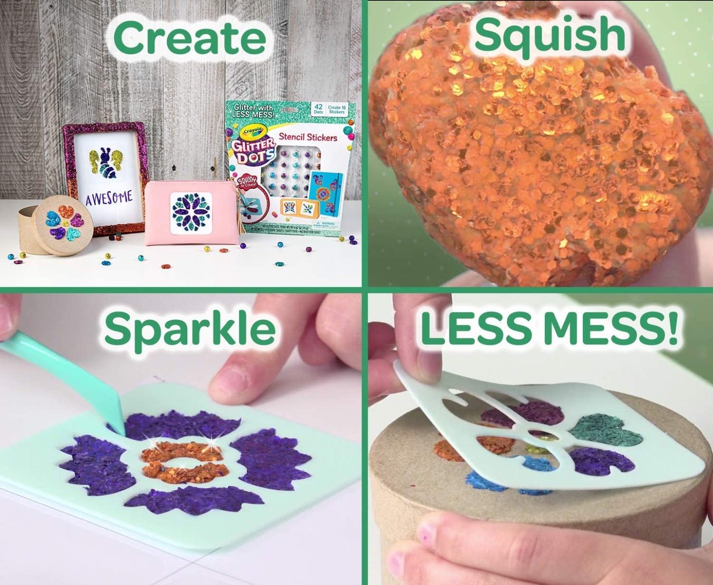 Crayola Glitter Dots Stencil Stickers 04 - 0628 - Colorland Toys