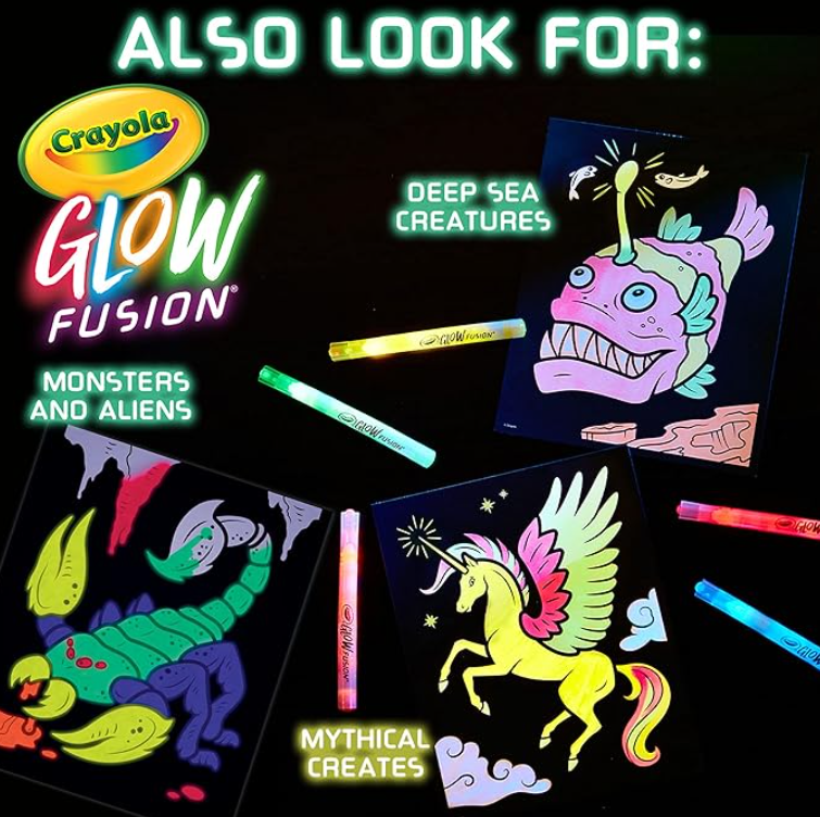 Crayola Glow Fusion Glow in The Dark Coloring Set with Markers Mythical Creature Coloring Pages CY74-7491 — image 4