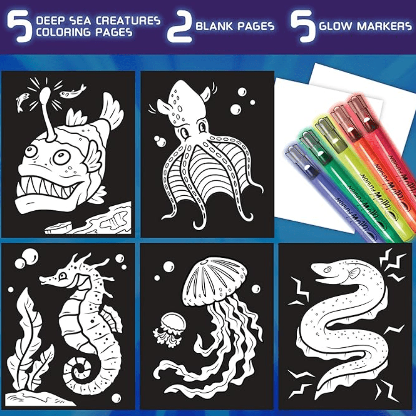 Crayola Glow Fusion Marker Coloring Set - Deep Sea Creatures CY74 - 7493 - Colorland Toys