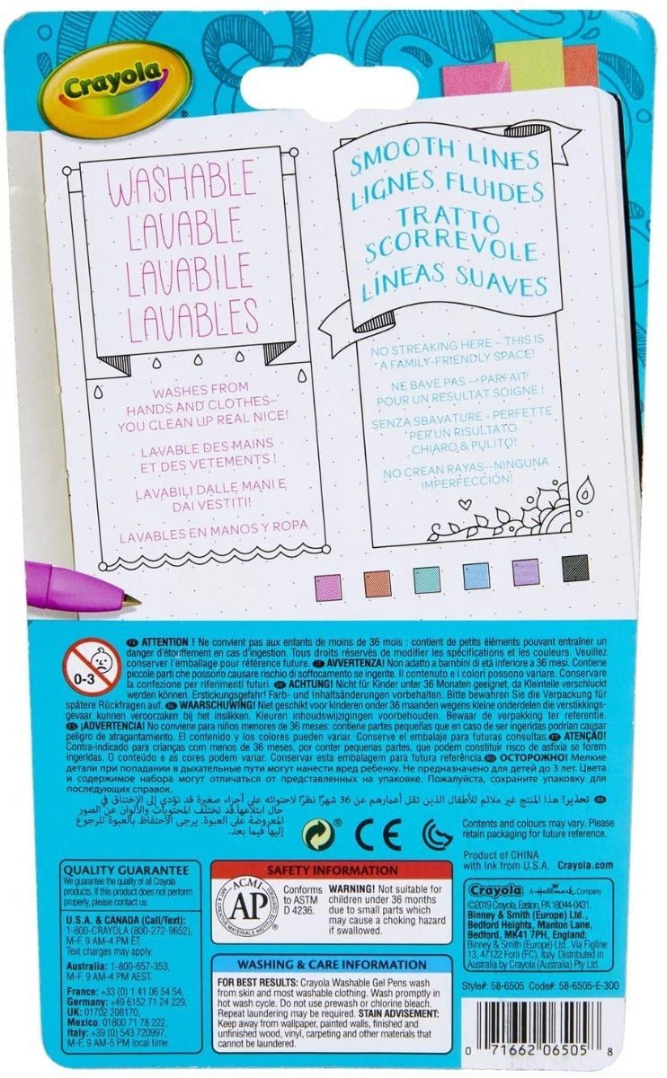 Crayola Medium Point Washable Gel Pens Set 58 - 6505 - Colorland Toys