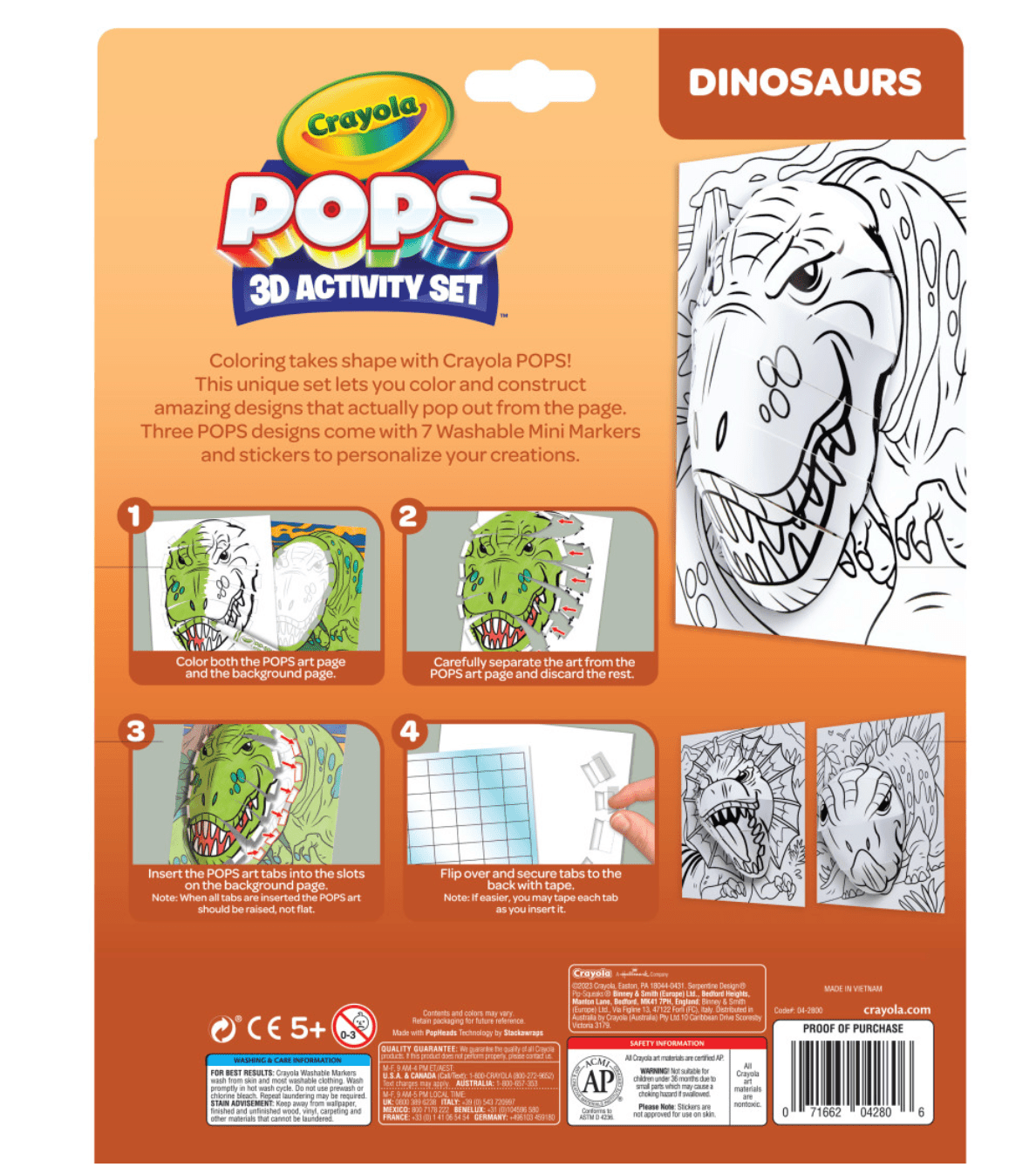 Crayola Pops 3D Activity Set - Dinosaur - Colorland Toys