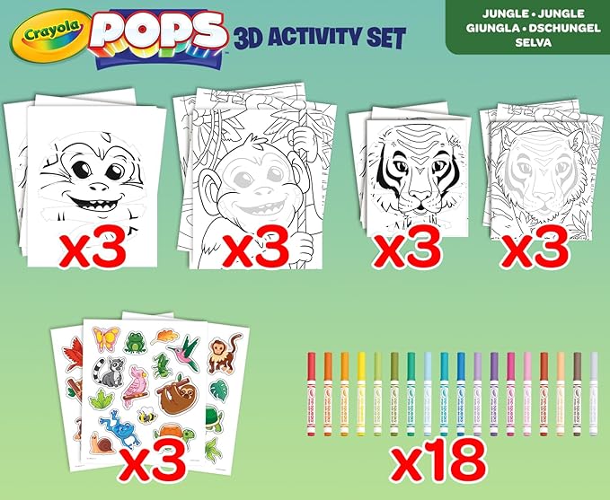 Crayola Pops 3D Activity Set - Jungle - Colorland Toys
