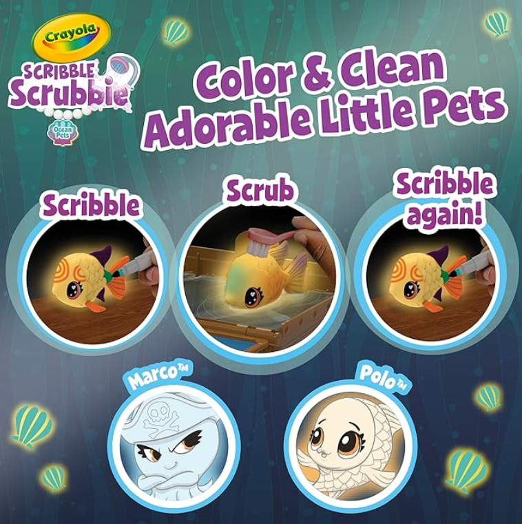 Crayola Scribble Scrubbie Ocean Pets Glow Treasure Chest Activity Kit CY74 - 7506 - Colorland Toys