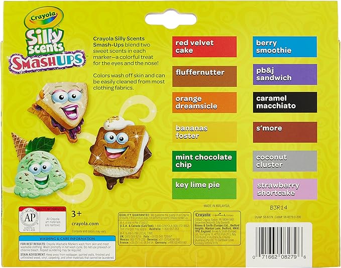 Crayola Silly Scents Smash Ups Wedge Tip Scented Markers 12pk CY58-8279 — image 2