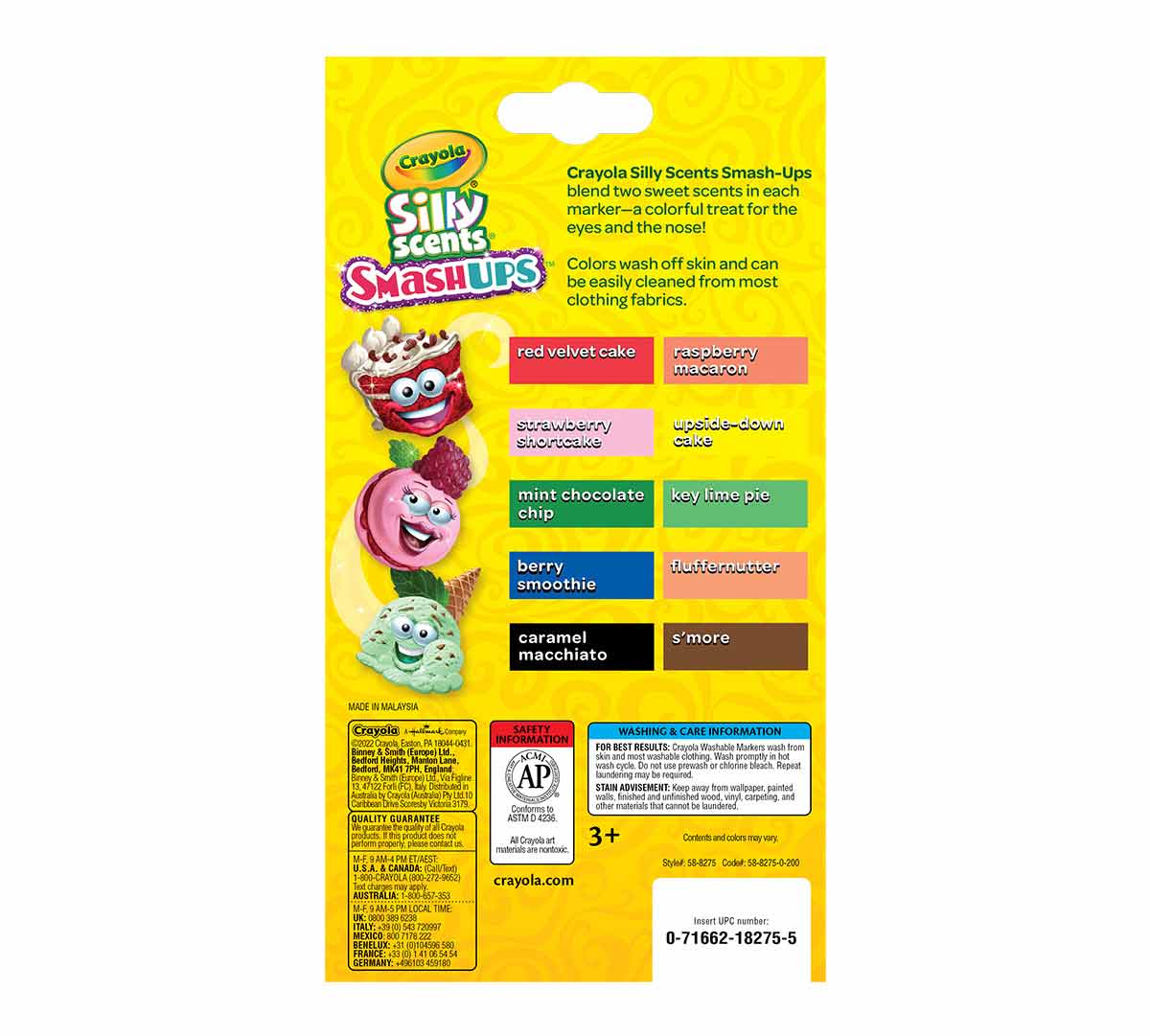 Crayola Silly Scents SmashUps Slim Washable Markers 10 count - Colorland Toys