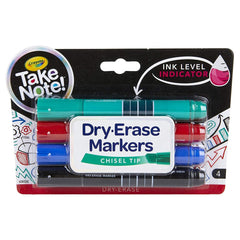 Crayola Take Note 4ct Whiteboard Markers Chisel Tip CY58 - 6543 - Colorland Toys