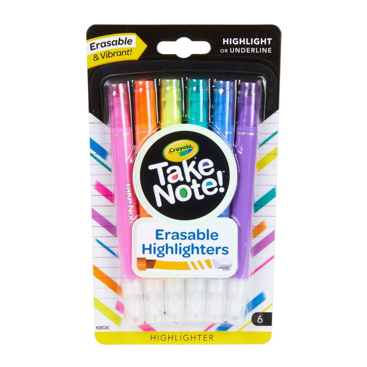 Crayola Take Note! Erasable Highlighters 6 Pack CY58-6504 — image 1