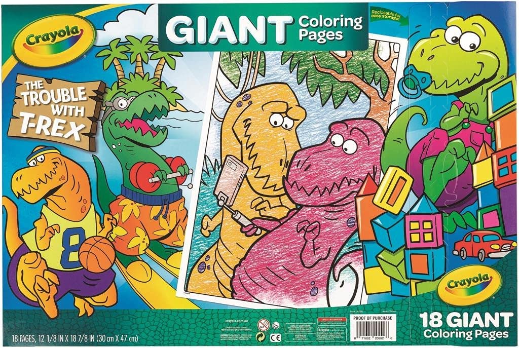 Crayola The Trouble With T - Rex 18 Giant Coloring Pages 04 - 0992 - Colorland Toys