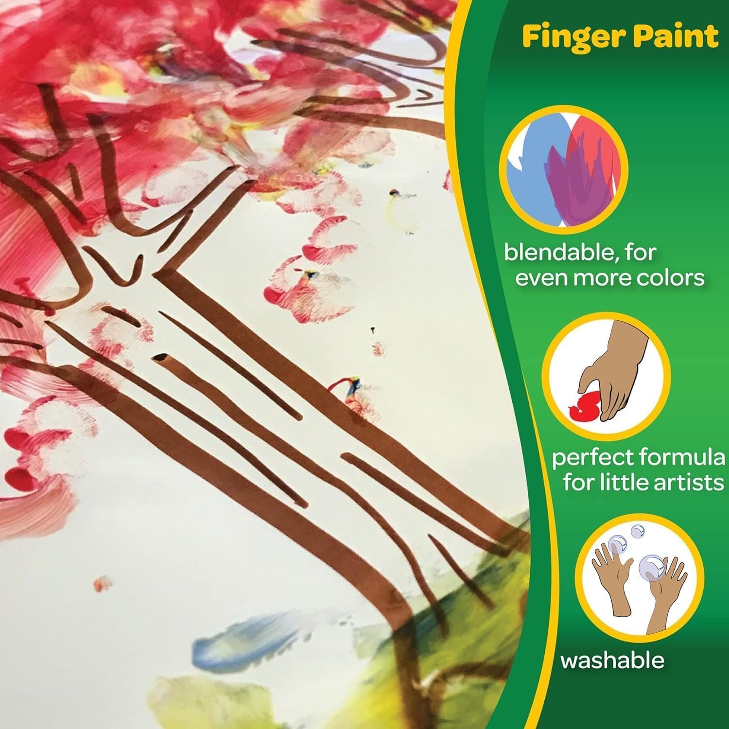 Crayola Washable Fingerpaint Bright Colors 8oz 3ct 55 - 1311 - Colorland Toys