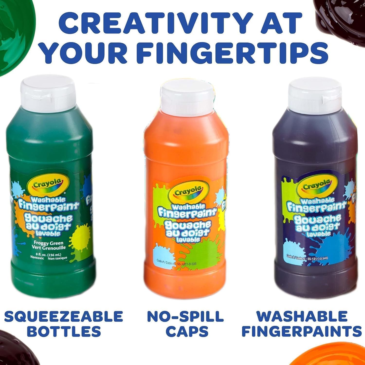 Crayola Washable Fingerpaint Bright Colors 8oz 3ct 55 - 1311 - Colorland Toys