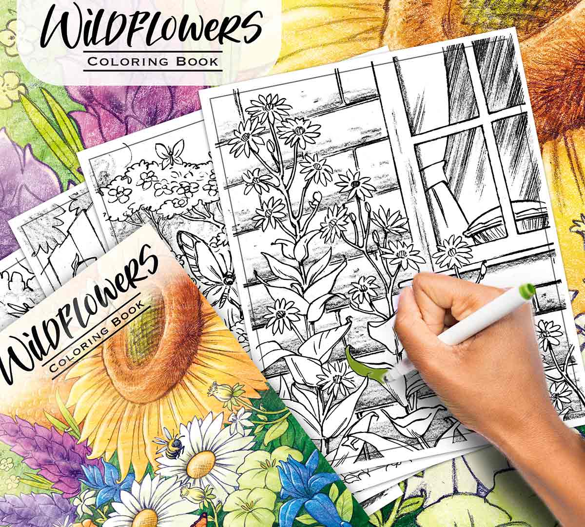 Crayola Wildflower Adult Coloring Book 40pages CY04 - 1135 - Colorland Toys