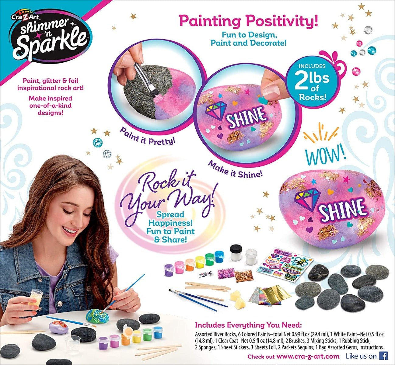 CraZart Shimmer And Sparkle Rock Art 65520 - Colorland Toys
