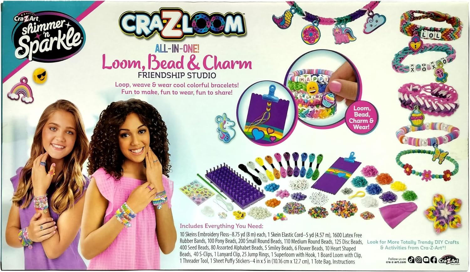 CraZLoom All - in - One Loom Bead And Charm Friendship Studio - Colorland Toys