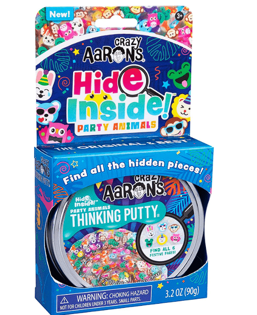 Crazy Aaron Crazy Aaron's Hide Inside! Party Animals Thinking Putty - 4 - Inch - Colorland Toys