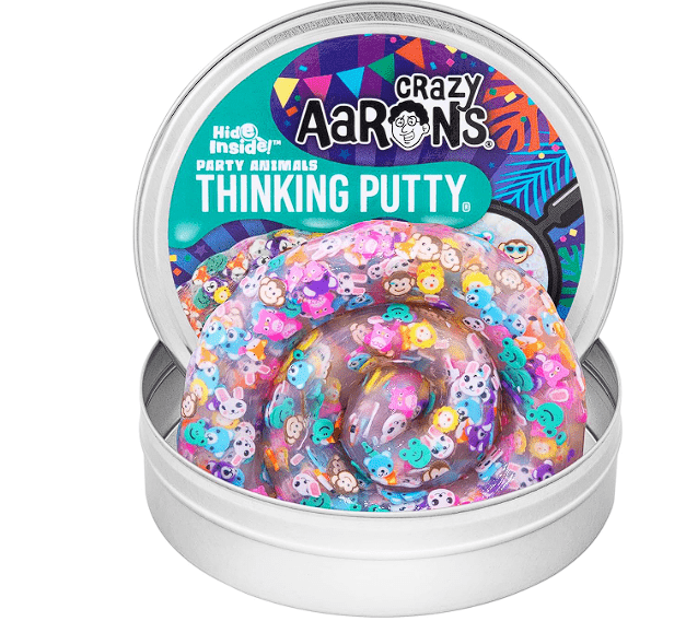 Crazy Aaron Crazy Aaron's Hide Inside! Party Animals Thinking Putty - 4 - Inch - Colorland Toys