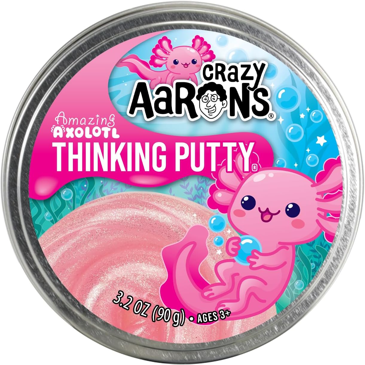 Crazy Aarons Amazing Axolotl Full Size 4 Thinking Putty Tin AX020 - Colorland Toys