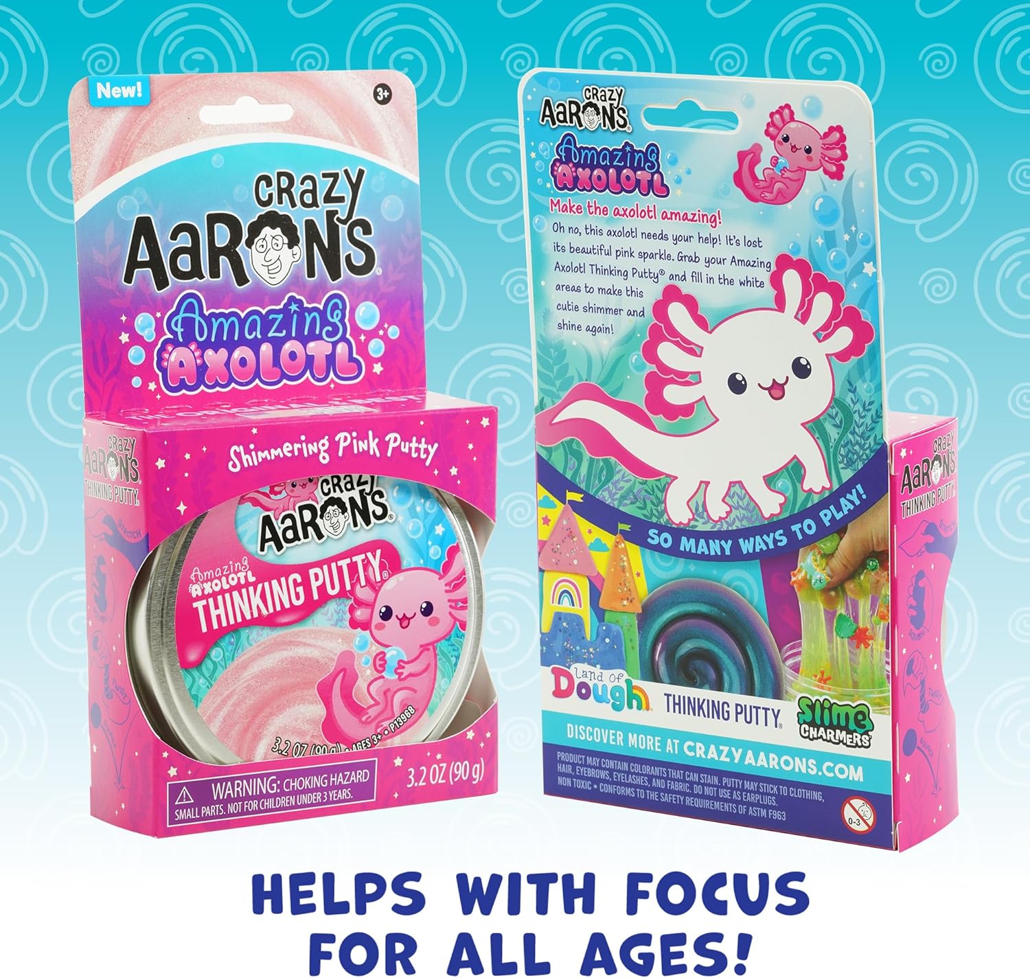 Crazy Aarons Amazing Axolotl Full Size 4 Thinking Putty Tin AX020 - Colorland Toys