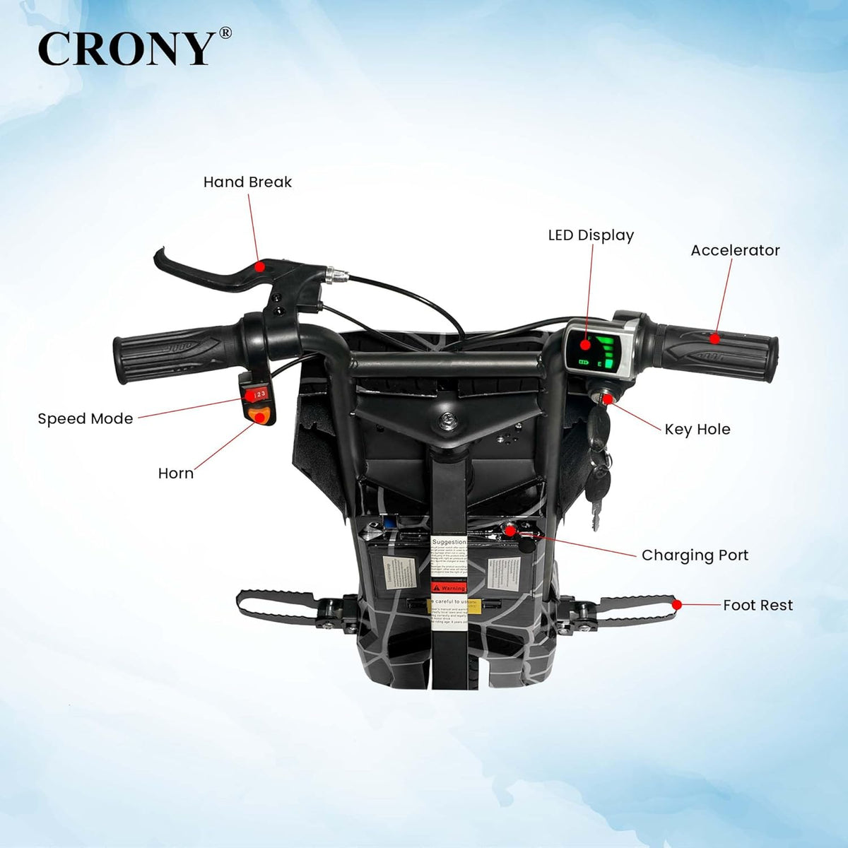 Crony V Type Drift Scooter 36V Black JL009/JL008 — image 5