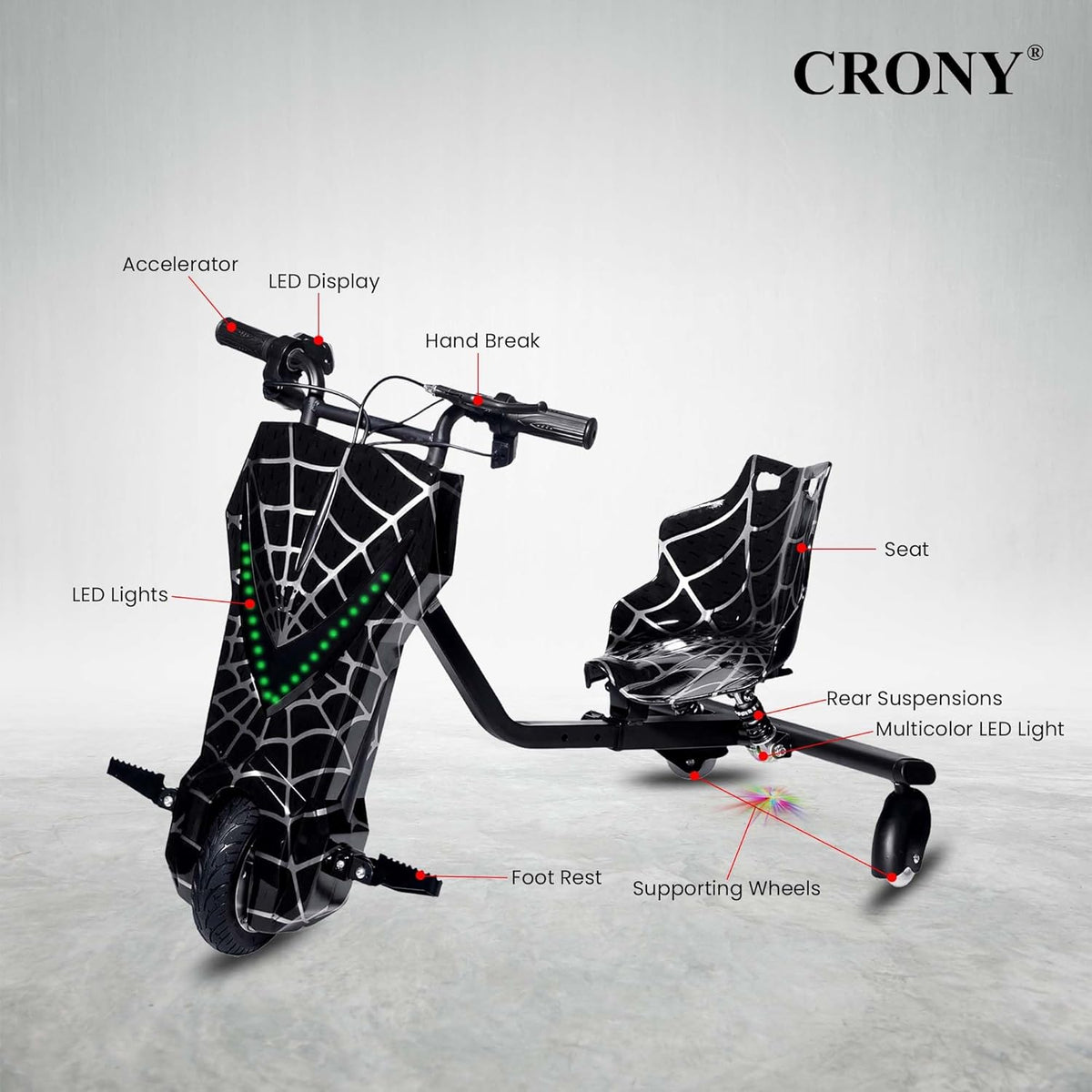 Crony V Type Drift Scooter 36V Black JL009/JL008 — image 7