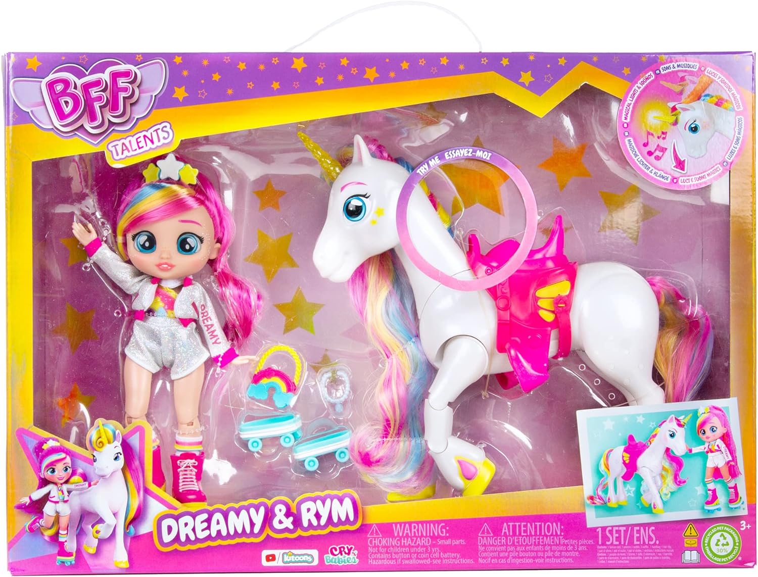 Cry Babies Bff Fashion Doll Dreamy & Ream the Unicorn 87798 - Colorland Toys
