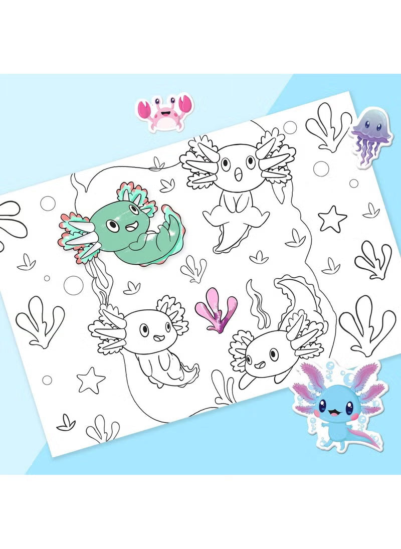 Axolotls and Friends Colouring Set with Lap Desk HBM00136 - Colorland Toys