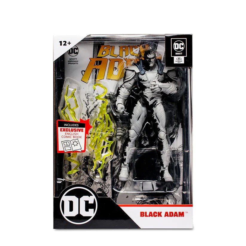 DC Direct Gold Label with Comic - Black Adam Line Art Variant 7in TMP - 15894 - Colorland Toys