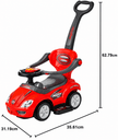 Deluxe Mega Car Ride-On With Handle Red B4401/381