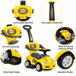 Deluxe Mega Car Ride-On With Handle Yellow B4401/381