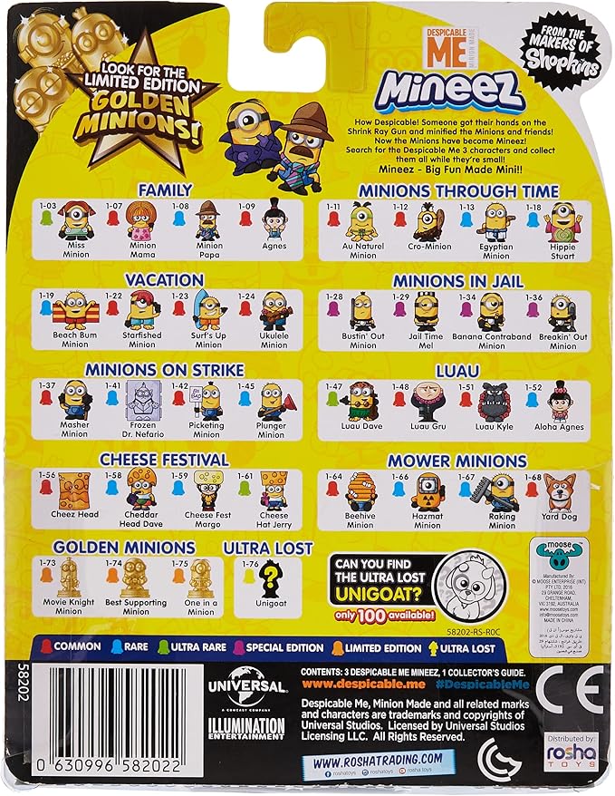 Despicable Me Mineez 6 Figure Pack Minions Series 1 58203 - Colorland Toys