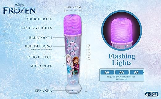 Disney Frozen Bluetooth Microphone With Led DY - 9996 - FR - Colorland Toys