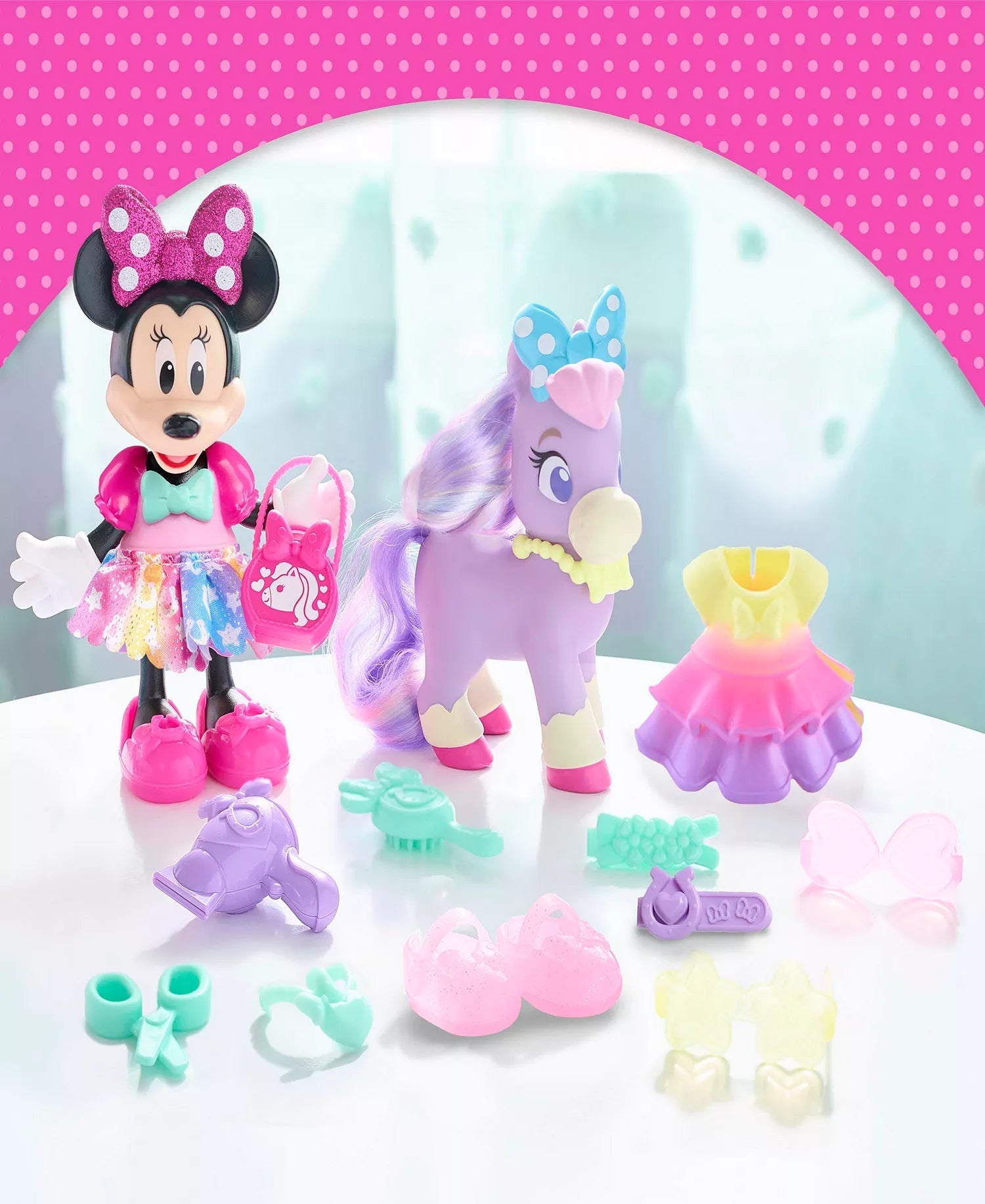 Disney Junior Minnie Mouse Groom & Glam Pony Set 88239 - Colorland Toys