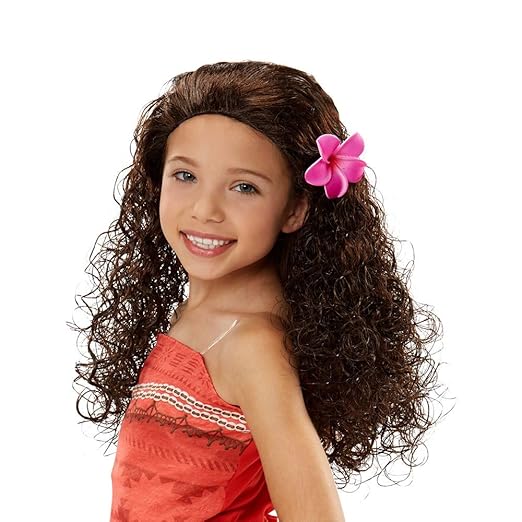 Disney Moana Wig With Plumeria Flower 4698 - Colorland Toys