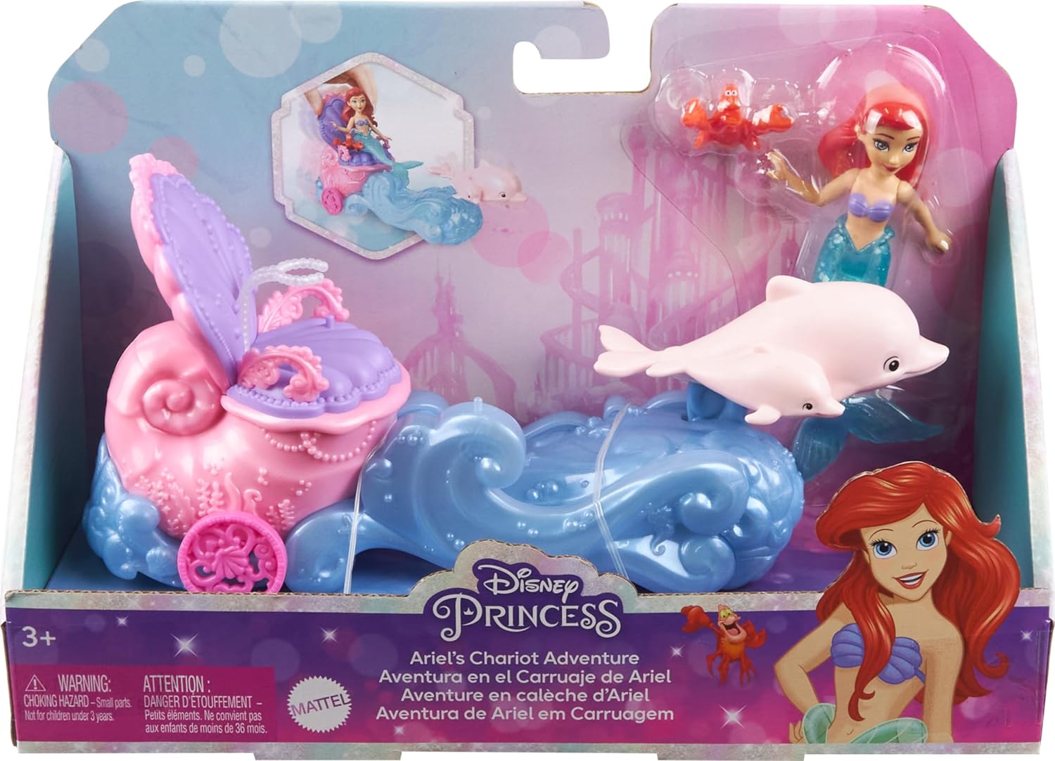 Disney Princess Small Doll - Ariel & Vehicle HLW87 - Colorland Toys