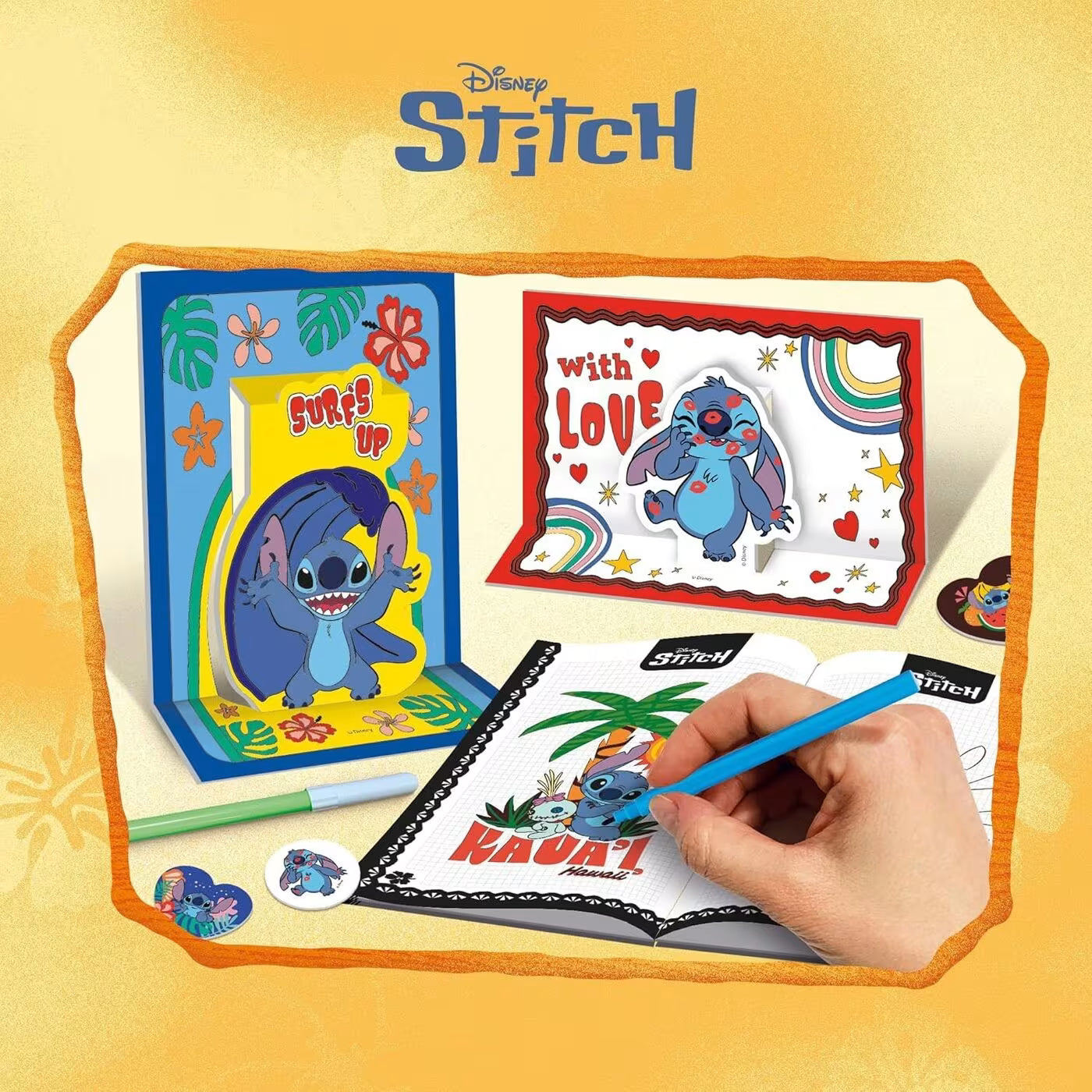 Stitch Colouring And Drawing Pop Up In A Backpack 110674 - Colorland Toys