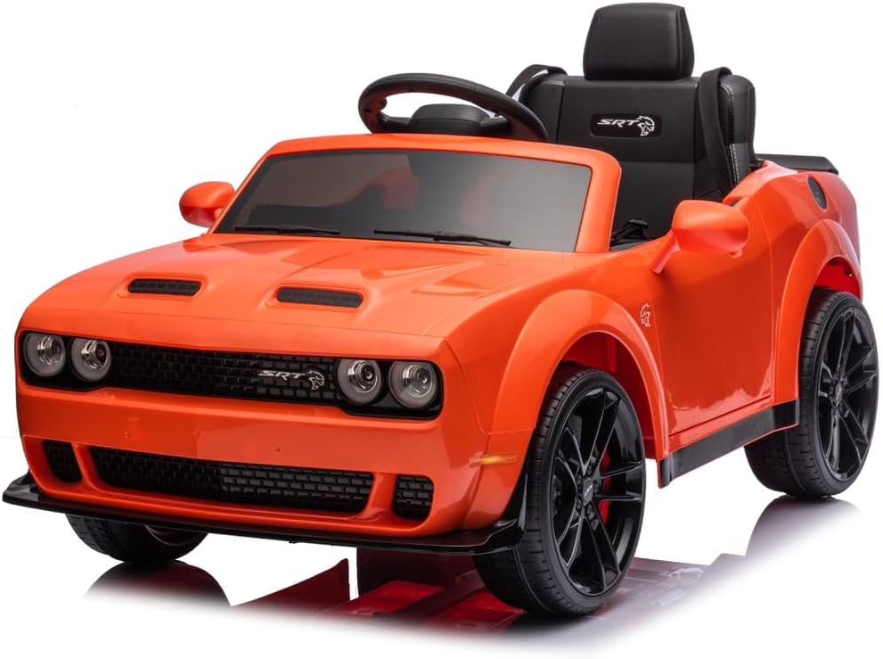 Dodge Challenger SRT Ride On Car 12V/2M,Orange - Colorland Toys