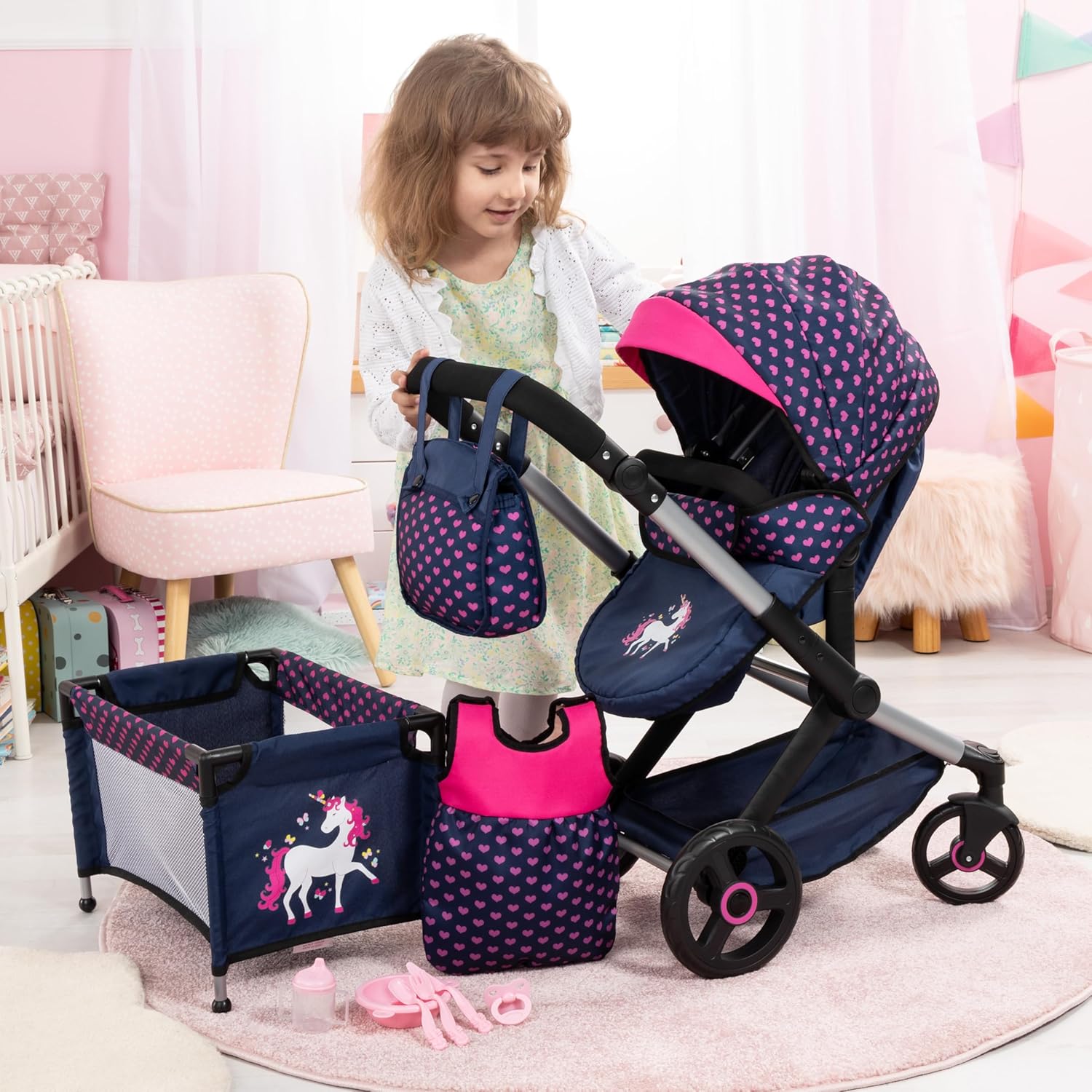 Dolls Pram Xeo 17054AB - Colorland Toys