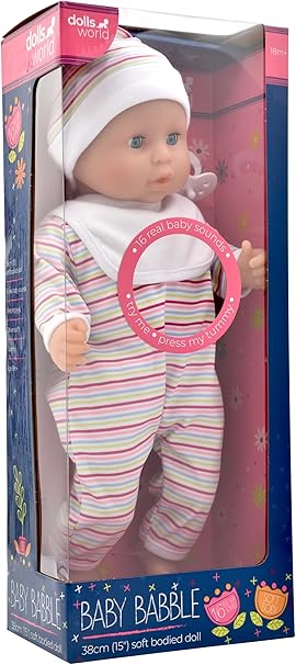 Dolls World Baby Babble 15inch Dlx Soft Doll 16 Baby Sounds Sleeping Eyes 78350 — image 2