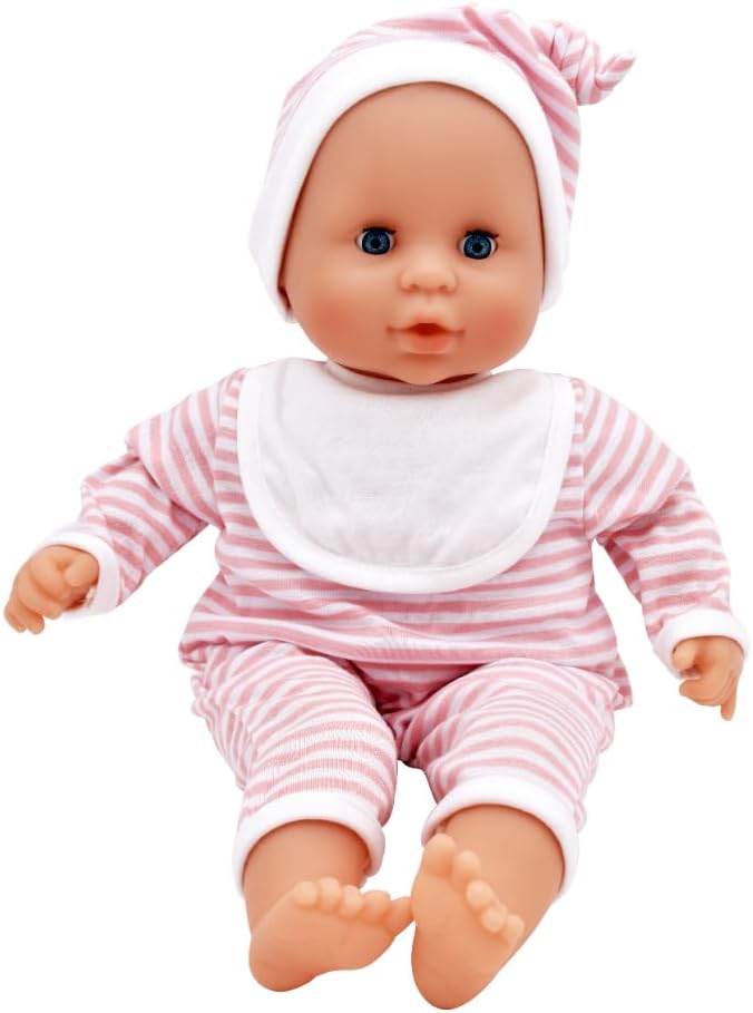 Dolls World Baby Joy 15inch Baby Doll With Sleeping Eyes Bottle & Dummy 78310 - Colorland Toys