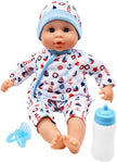 Dolls World Baby Joy 15inch Baby Doll With Sleeping Eyes Bottle & Dummy 78314