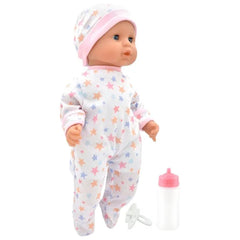 Dolls World Baby Joy 15inch Bean Fill Sleeping Eyes Dlx Romper N Accessories 78308 - Colorland Toys