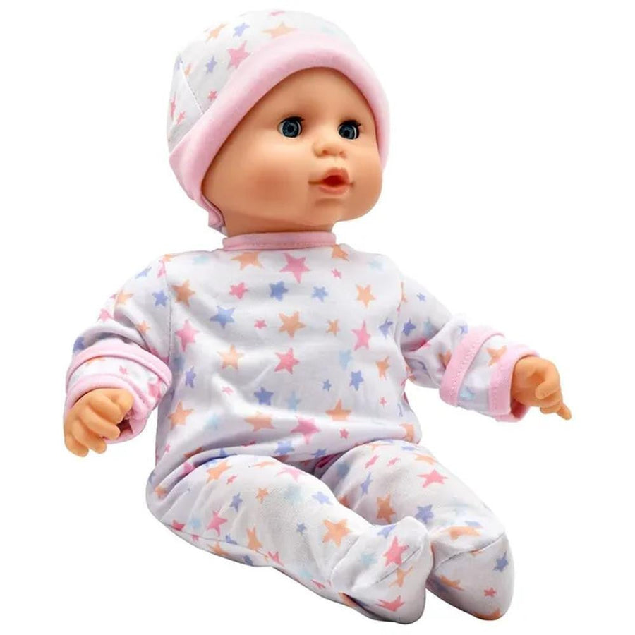 Dolls World Baby Joy 15inch Bean Fill Sleeping Eyes Dlx Romper N Accessories 78308 — image 4